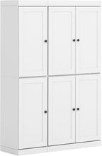 Palace Imports Solid Wood Tall Kitchen Pantry Cabinet - 71.5" H x 48.5" W – Wooden Storage Cabinet w/ 6 Shaker Doors & 8 Adjustable Shelves – White, 100% Renewable Eco-Friendly Wood, Made in Brazil