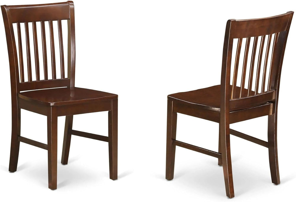 East West Furniture NFC-MAH-W Norfolk Dining Room Chairs - Slat Back Solid Wo...