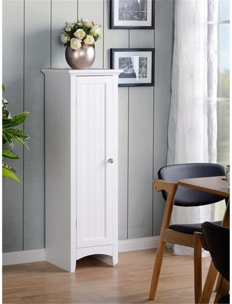 Pemberly Row 48" Tall 1-Door Kitchen Storage Pantry, Wood Construction, ...