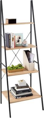 ClosetMaid 1312 4-Tier Wood Ladder Shelf Bookcase, Natural