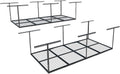 FLEXIMOUNTS 4x8 Overhead Garage Storage Rack, Adjustable Organization System, Heavy-Duty Metal Ceiling Racks, 2 pack, Black, Classic Series