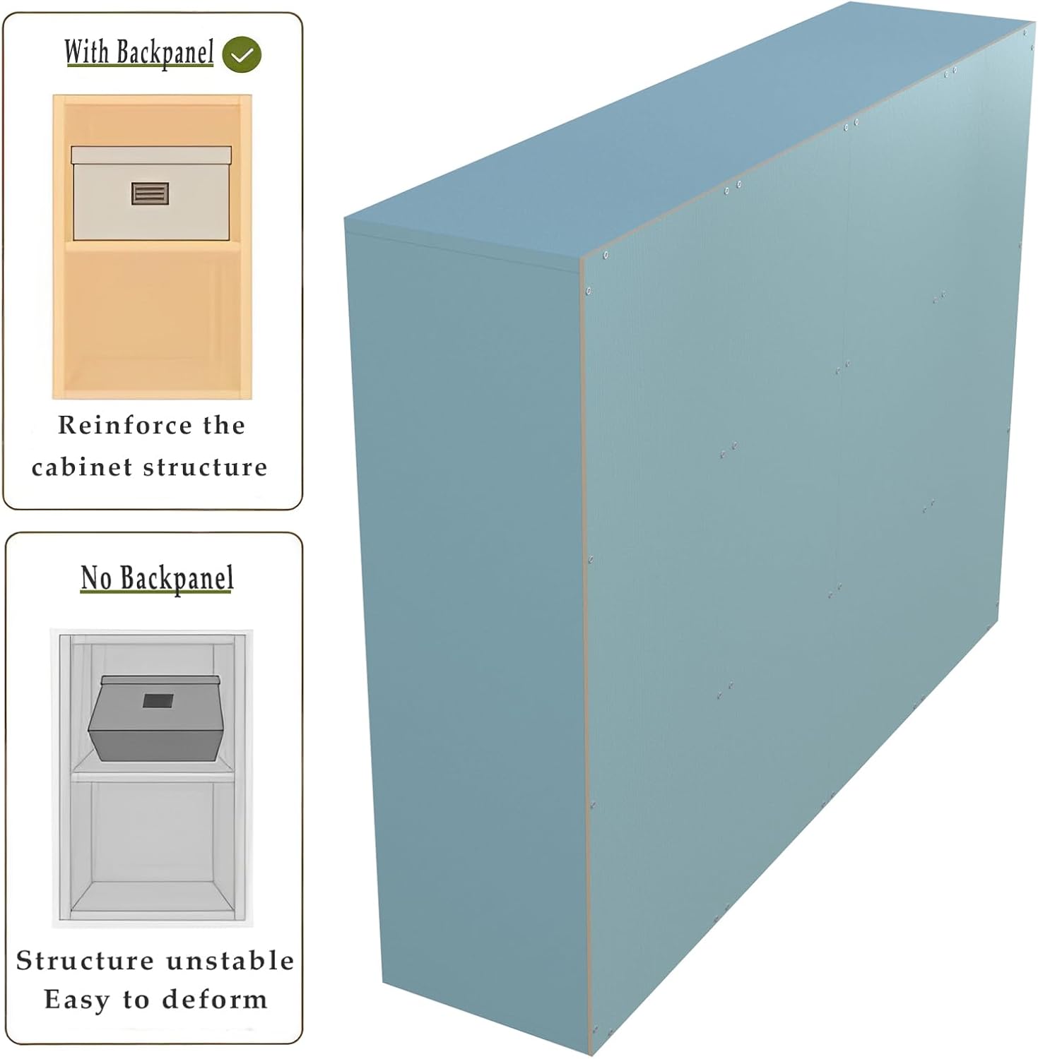 12-Cube Storage Shelf Bookcase - Wooden 3-Tier Floor Standing Open Bookshelf for Home and Office, Display Cabinet, Light Blue