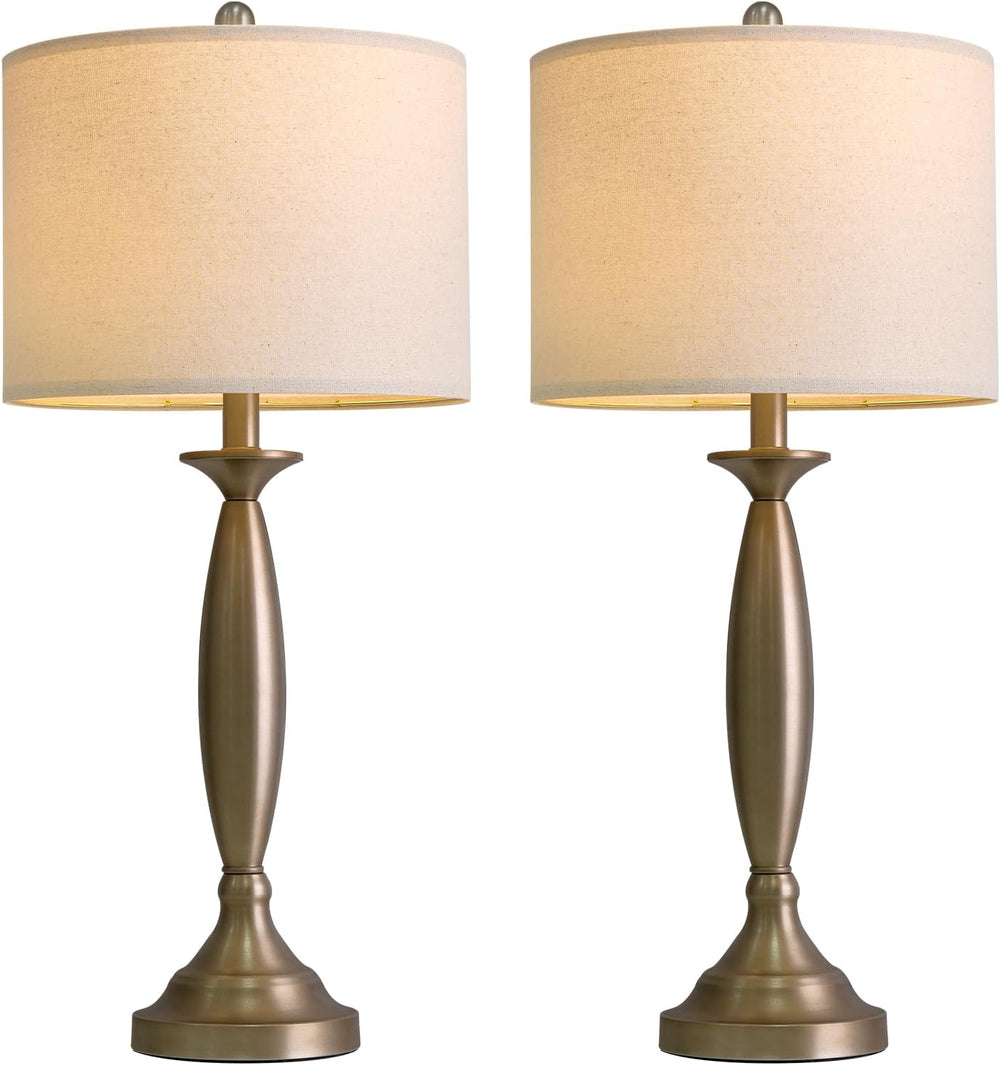 Oneach 28" Modern Table Lamps Set of 2 for Living Room Bedroom, USB A+C