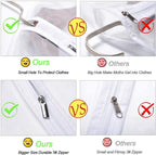Garment Bags Covers 24''X60'' Dress Bags for Hanging Clothes (Pack of 6) with Study Full Zipper Coat Covers for Closet Clothes Storage Travel
