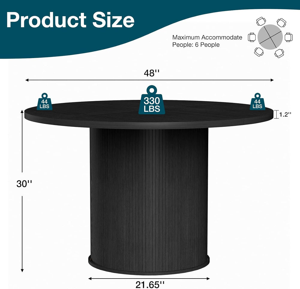 HOMMPA 48'' Round Dining Table for 4-6 Kitchen Table Circle Dinner Ta...