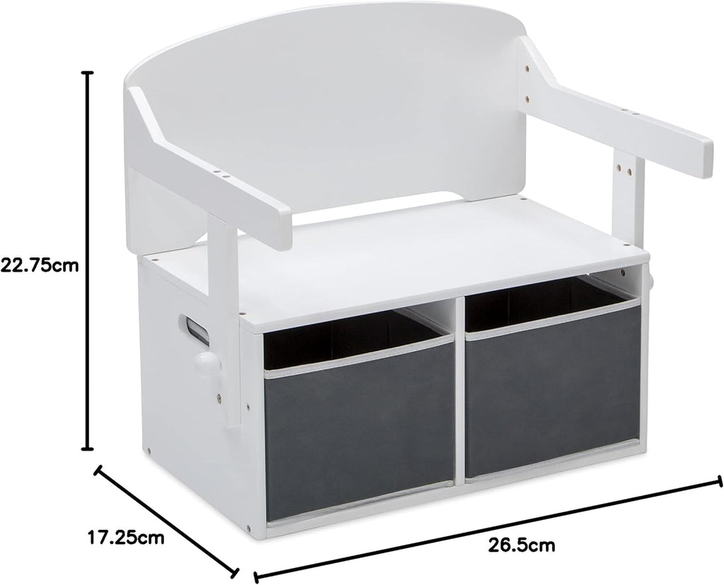 Delta Children MySize Kids Convertible Activity Bench - Greenguard Gold Certified, Bianca White