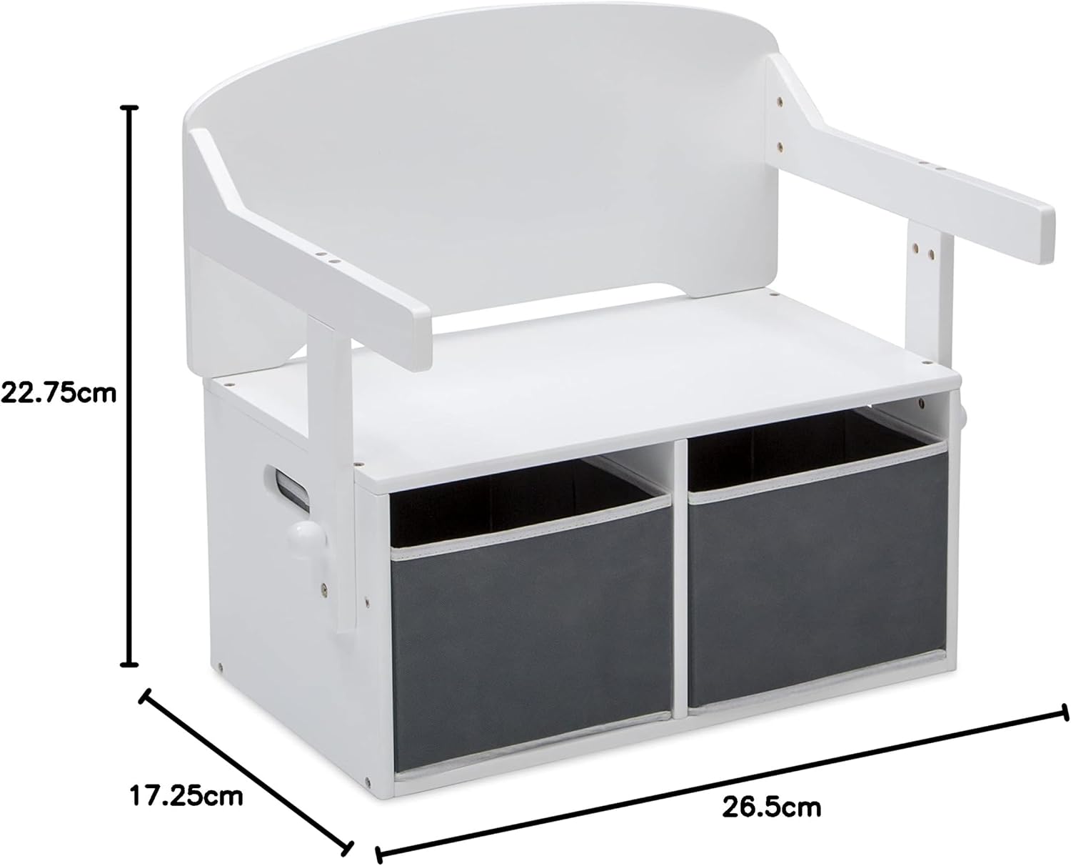 Delta Children MySize Kids Convertible Activity Bench - Greenguard Gold Certified, Bianca White