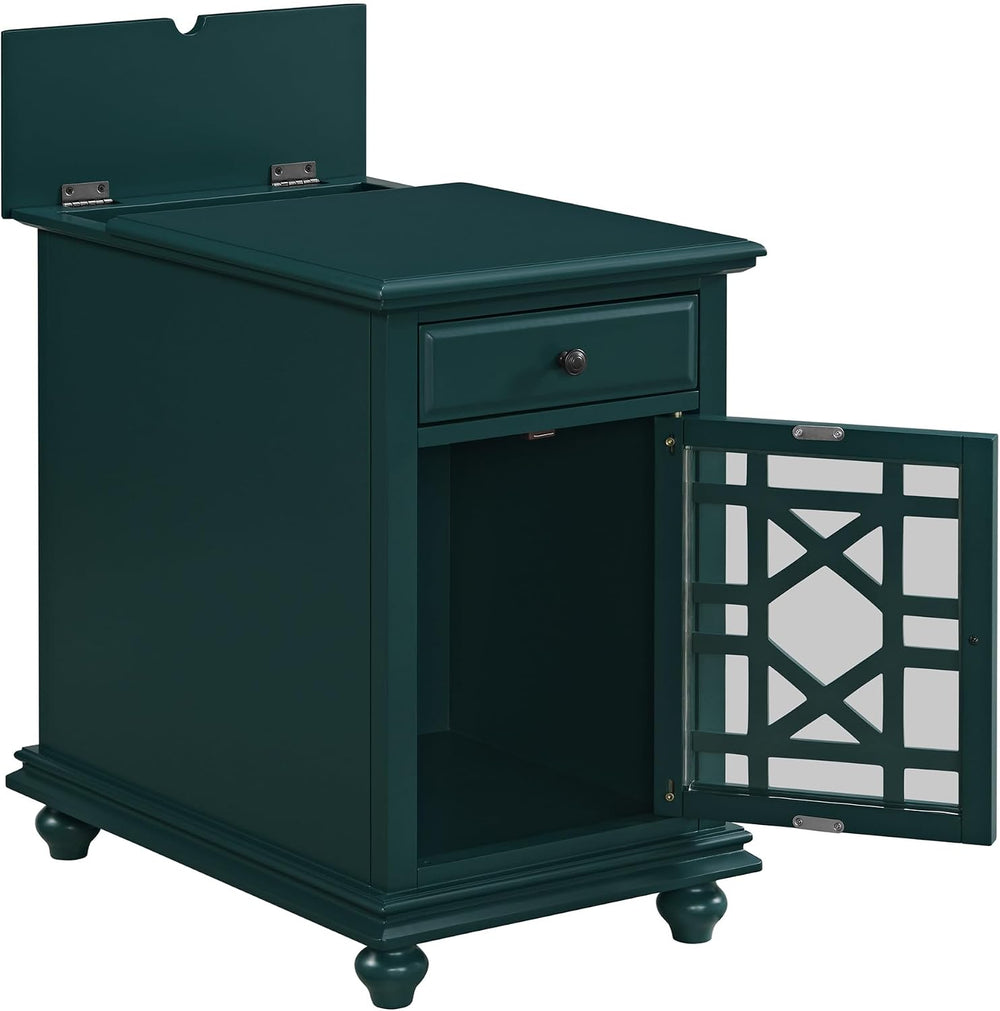 Martin Svensson Home Elegant Chairside End Table with Power — 24″W x 16″D x 2...