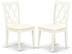 East West Furniture MZCL3-LWH-C 3 Piece Modern Dining Table Set Contains a Rectangle Wooden Table with Dropleaf and 2 Linen Fabric Kitchen Dining Chairs, 36x54 Inch, Linen White