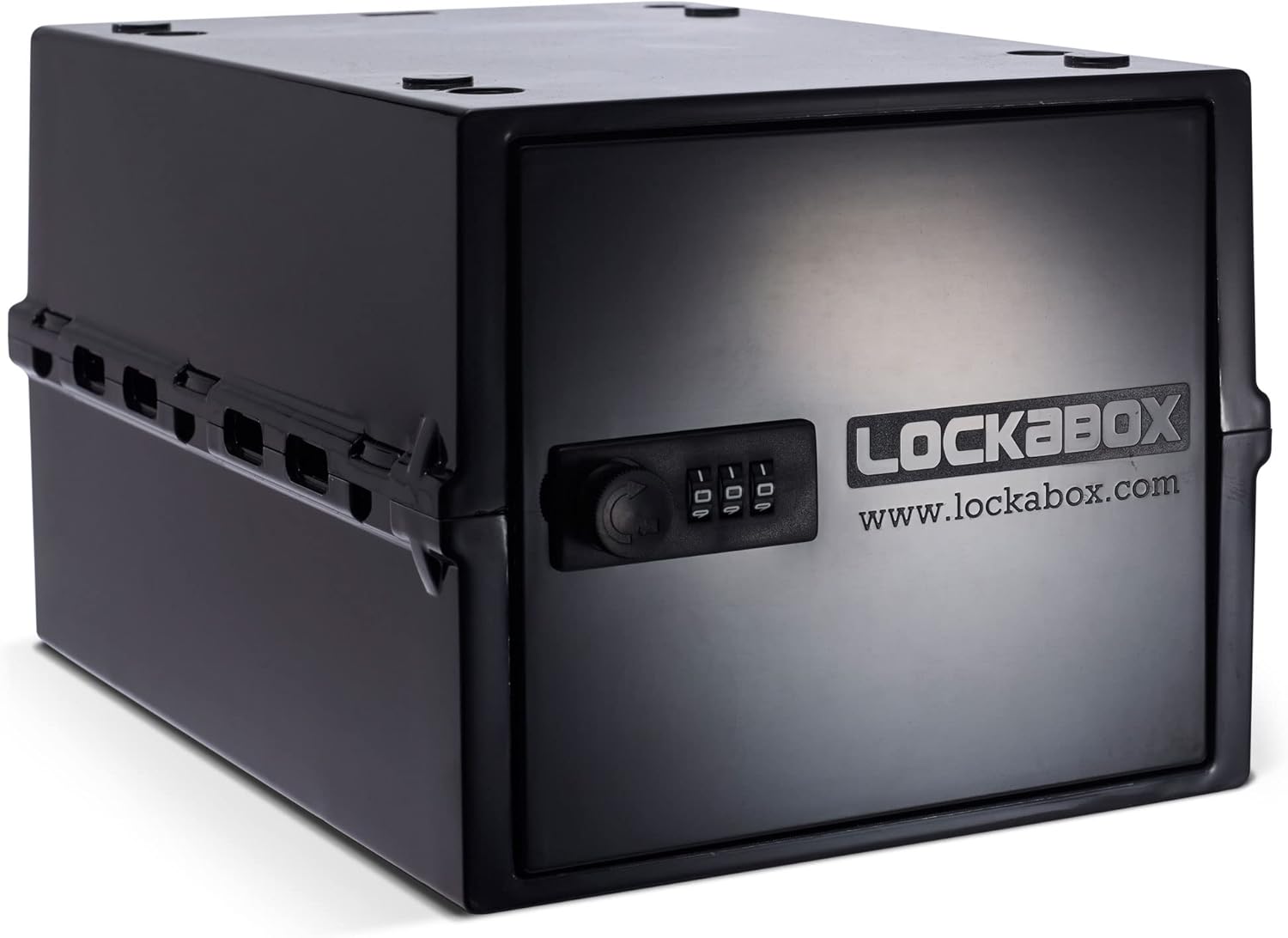 Lockabox One™ | Compact and Hygienic Lockable Storage Box for Food, Medicines, Tech and Home Safety | One Size 12 x 8 x 6.6 inches externally (Jet)