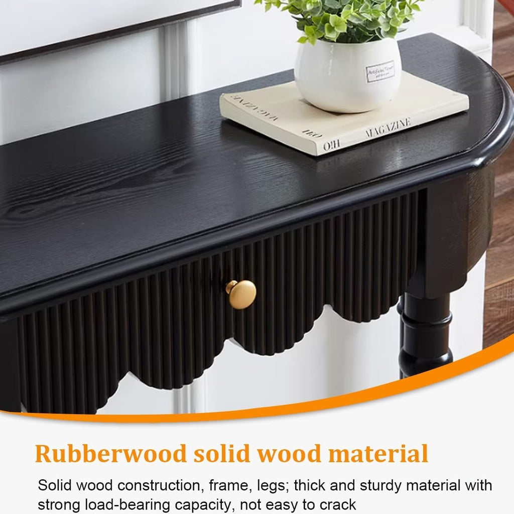 Solid Wood Entry Table with Drawer, Farmhouse Console Table for Entryway(B,100 * 30 * 88CM/39.4 * 11.8 * 34.6IN)