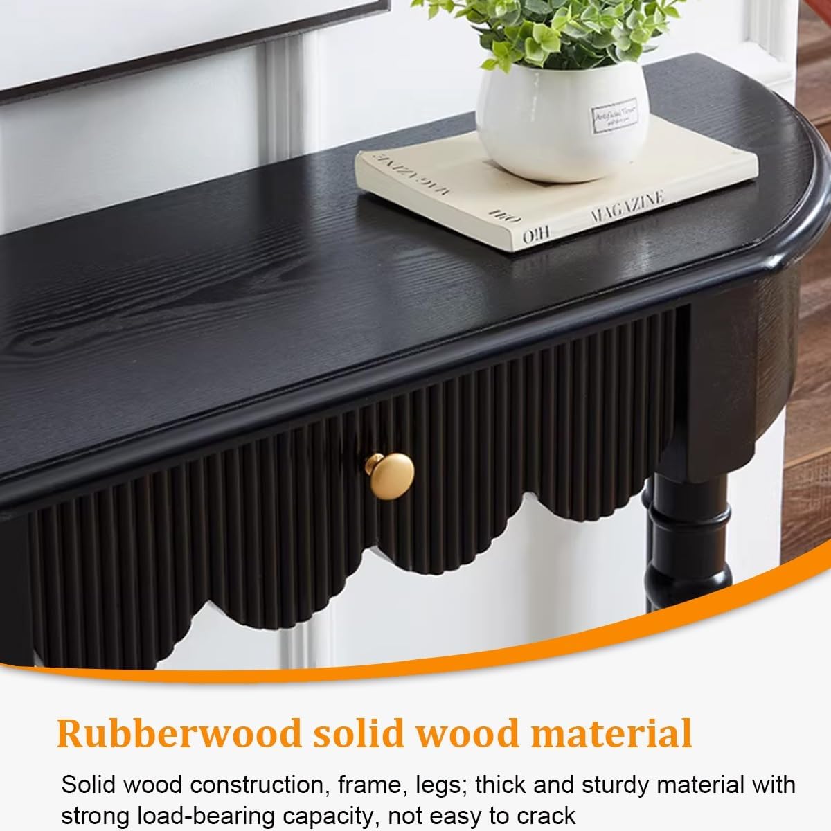 Solid Wood Entry Table with Drawer, Farmhouse Console Table for Entryway(B,100 * 30 * 88CM/39.4 * 11.8 * 34.6IN)