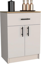 33" H Kitchen Pantry, Storage Cabinet with 1 Drawer, 2 Doors and 2 Interior Shelves, Easy to Maintain, for Dining Room