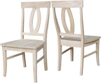 IC INTERNATIONAL CONCEPTS Set of Two Verona Dining Chairs 225lbs wt Capacity, Solid Real Wood, Sturdy Parawood, 21.3"W x 22.6"D x 39.6"H, Unfinished