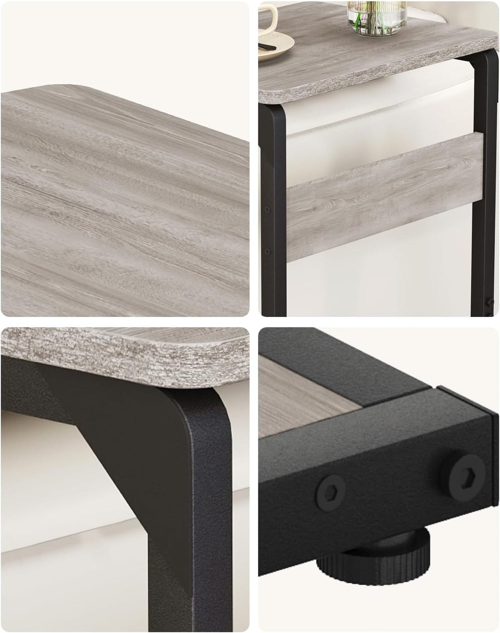 Wood Pedestal Dinner TV Trays Table for Eating on Couch Tables Slide Under, S...