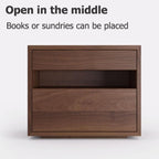 SOBOUR Rectangular Wood Night Stand for Bedroom Storage Bedside Table with 2 Drawers Minimalist Side Table for Living Room Dresser Nightstands Slim Nightstand