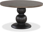 Furniture of America Lioren Modern 54-inch Round Dining Table with Turned Pedestal Base and Two-Tone Design, Seats up to 4 for Home Kitchen, Living Room, Espresso