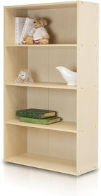 Furinno Pasir 4 Tier Open Shelf, Steam Beech