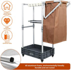 Janitorial cart Housekeeping cart Cleaning Cart on Wheels Housekeeping Caddy with Shelves Broom mop Holder