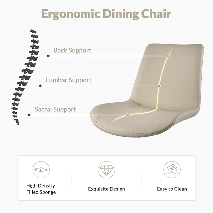 Dining Chairs, Modern PU Leather Dining Room Chair with Sturdy Metal Legs, Upholstered Seat Dinner Chairs Accent Side Chairs for Indoor Kitchen Living Room (Light Grey, Set of 8)
