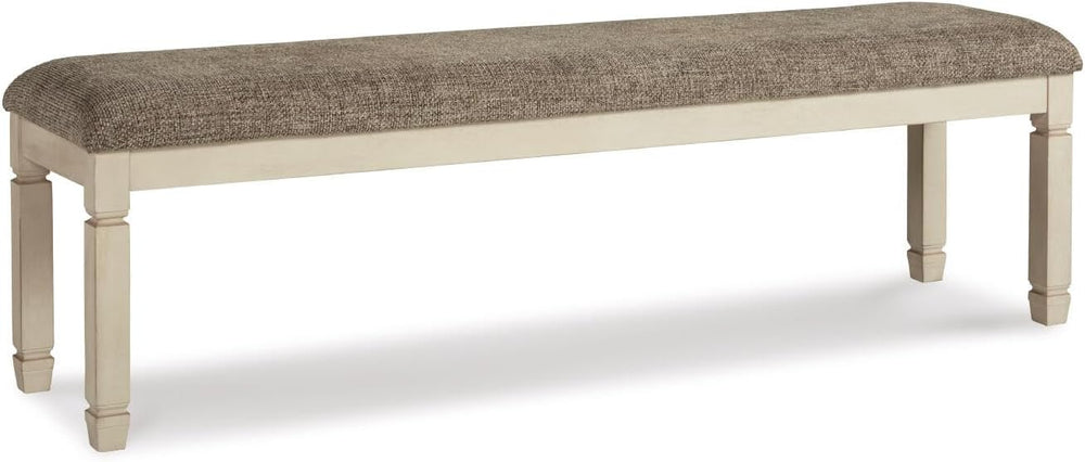 Signature Design by Ashley Bolanburg 65" Farmhouse Upholstered Dining Be...