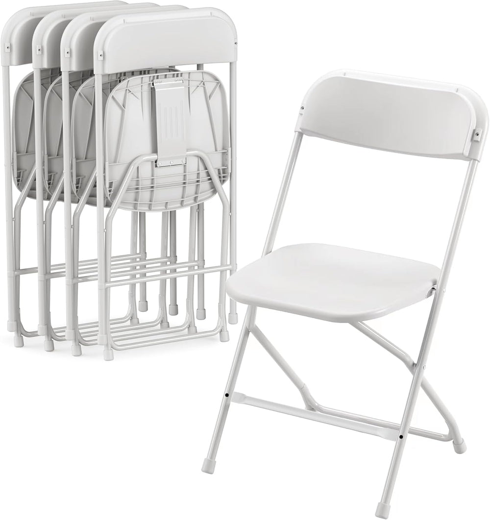 Allpop 4 Pack Plastic Folding Chair, 300lb Capacity, Portable Commercial Chai...