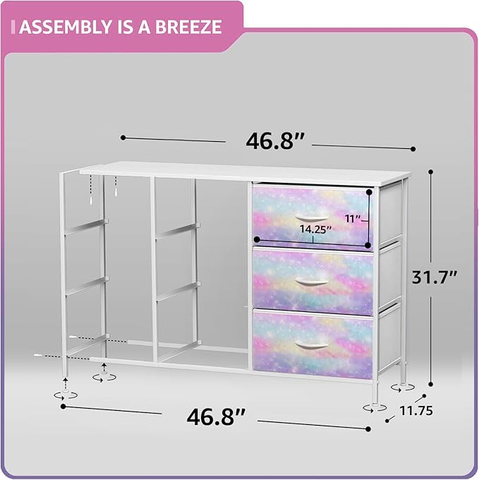 Sorbus Kids Dresser with 9 Drawers - Storage Unit Organizer Chest for Clothes - Bedroom, Kids Room, Nursery, & Closet
