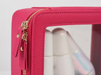 Aveniee Clear Makeup Bag Organizer,Large Travel Toiletry Bag for Women, Waterproof Cosmetic Pouch with Zippers,Car Organizers and Storage Case for Accessories,Hotpink