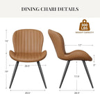 Dining Chairs Set of 4, Modern Dining Room Chairs, Fabric Kitchen Chair Upholstered Dining Chairs with Thick Cushions for Kitchen and Dining Room Brown