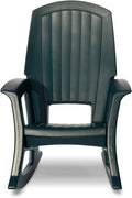 Semco Rockaway Heavy Duty All Weather Patio or Deck Rocking Chair, Green | Polyethylene Outdoor Rocker with Backrest and Armrests for Porch, Deck, and Patio