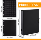 Enamel Pin Display Binder - Large Collection Storage Organizer Book with 8 Flip-Pages, 4 Ring Pin Display Folder for Brooch Buttons and Lapel Collectors. Black