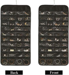 80 Pockets Double Sided Hanging Jewelry Organizer - Storage Bag for Earrings Necklaces & More