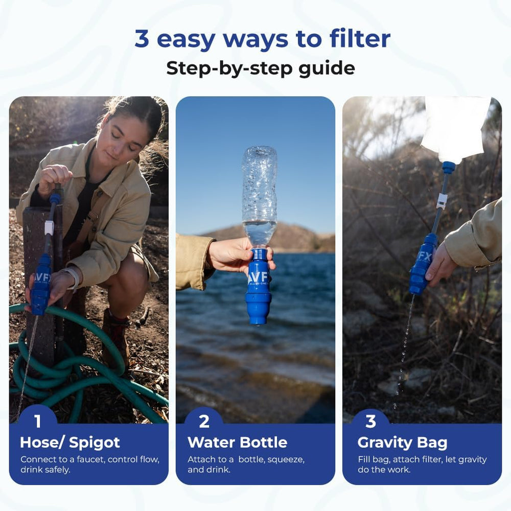VFX All-in-One Portable Water Filter, Gravity System for Camping & Hiking