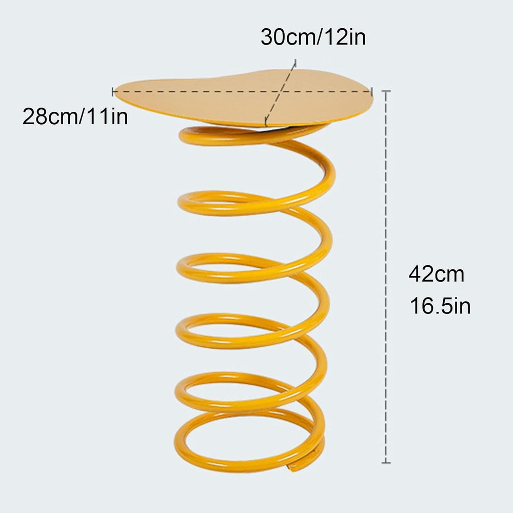 Spring Shape Side Table, Heart Shaped Accent Table, Iron Material, No Install...