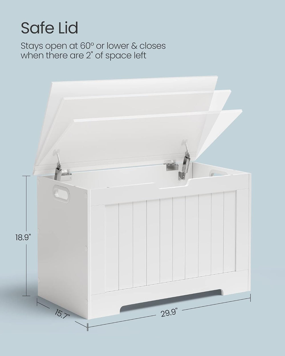 VASAGLE Storage Chest, 29.9 Inches Width Bench with 2 Safety Hinges | Shoe Be...