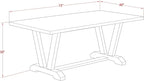 East West Furniture V027LA015-9 9 Piece Dining Set Includes a Rectangle Dining Room Table with V-Legs and 8 Baby Blue Linen Fabric Upholstered Parson Chairs, 40x72 Inch, Multi-Color