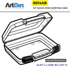ArtBin 8014AB 14 Inch Quick View Carrying Case - 14 in. x 3.375 in. x 10.25 in., Lockable Art and Craft Supply Storage with Latches and Handles, Portable, Clear