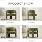 COLAMY Modern Velvet Accent Chair Set of 2, Upholstered Barrel Chairs, Comfy Side Arm Chairs with 3 Legs for Living Room, Bedroom, Reading, Green