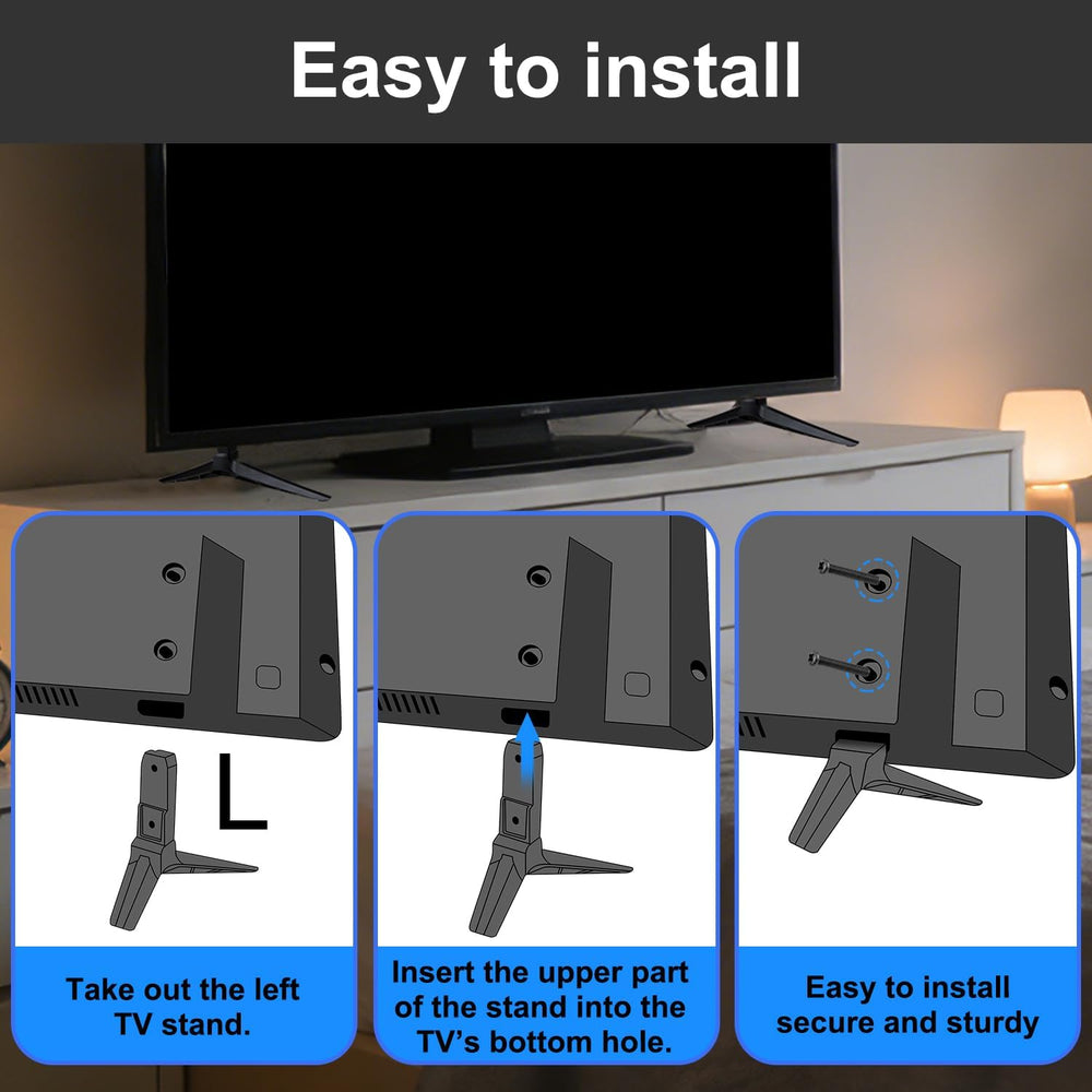 TV Stand Legs for Vizio D50X-G9/V505-G9/V505-H9/M506X-H9 (Black) | Easy VESA ...