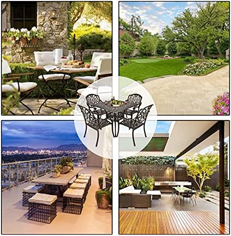 TITIMO 5-Piece Outdoor Patio Dining Set, Cast Aluminum Patio Furniture Set, 4...