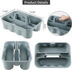 4 Pack Bathroom Cleaning Caddy Organizer with Handle, Plastic Bucket for Cleaning Tool, Gray
