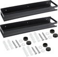 Lallisa 2 Pieces Stainless Steel Shelf Bathroom Shower Floating Shelves Wall Mounted Shower Caddy Basket Shelf Storage Organizer Shelves for Bathroom, Kitchen, Living Room(19.69 Inches/ 50 cm,Black)