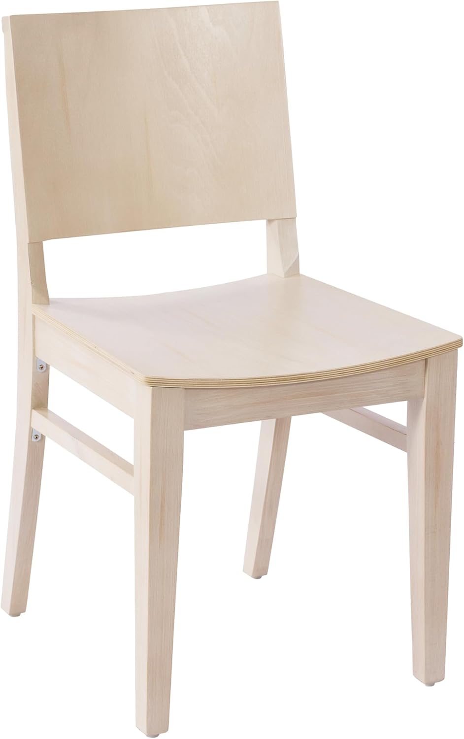 Flash Furniture Naples Commercial Solid Wood Dining Chair, Curved Backrest, S...