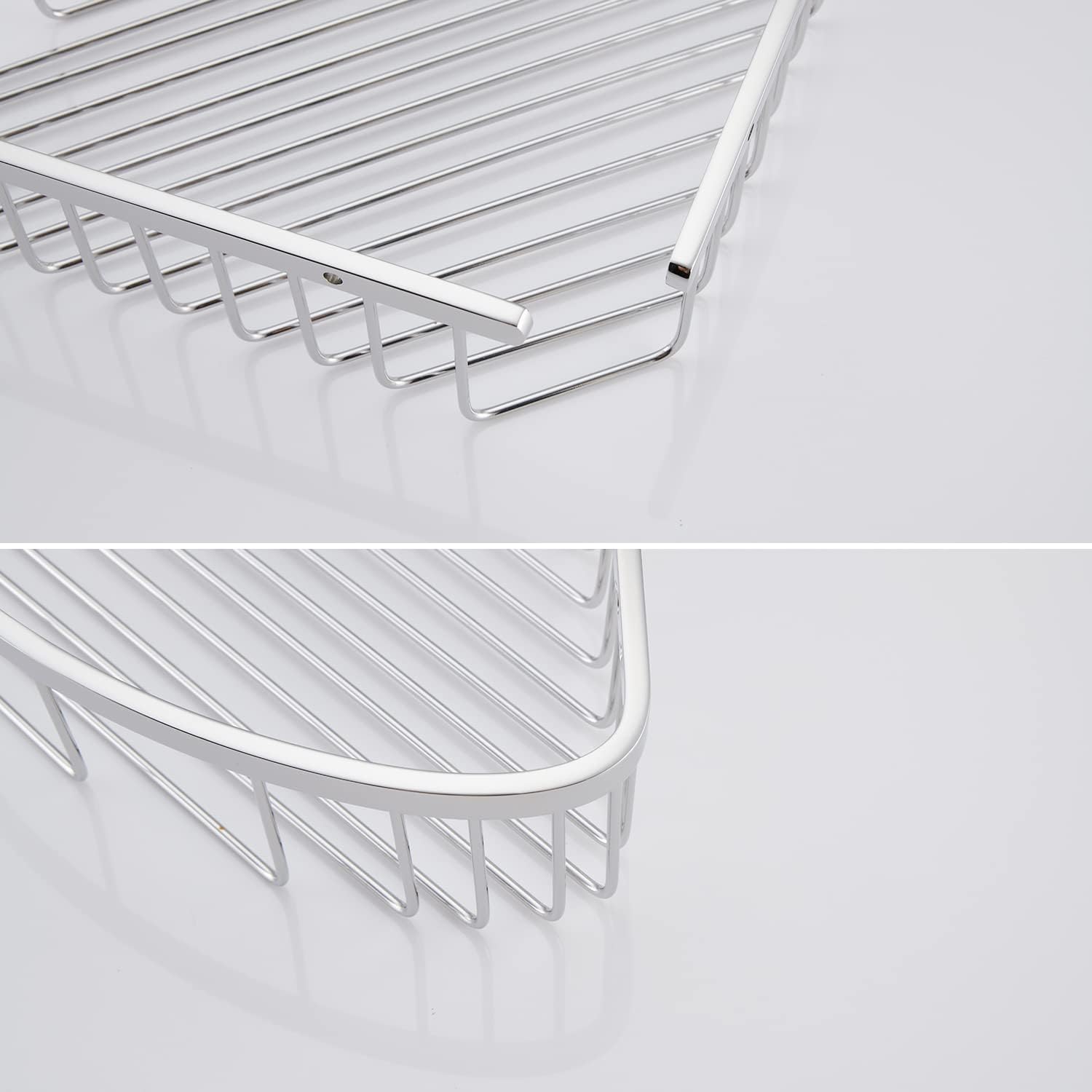 Bathroom Shower Caddy Corner Shelf, Corner-Hollow Design, Ultra Sturdy Rust-Proof Stainless Steel Shelf Organizer Shampoo Holder, Wall Mounted Storage Rack for Bathroom, Polished Chrome