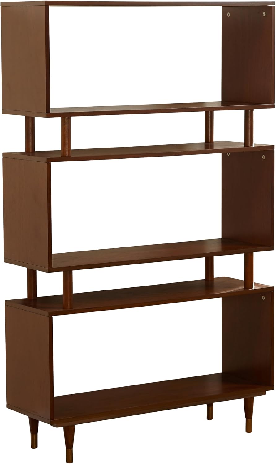 Mesa 3 Tier Bookshelf, Mid Century Bookcase for Living Room, Bedroom Furnitur...