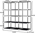 Portable Closet, 51 Inch Wardrobe Closet for Hanging Clothes with 2 Hanging Rods, 8 Storage Organizer Shelves for Bedroom, Durable and Easy to Assemble, Black