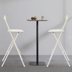 Foldable Bar Chairs Set of 2, Black & White Tall Folding Stool Chair with Backrest Portable for Indoor Outdoor, 276 LBS Capacity (White, 2 PCS)