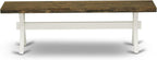 East West Furniture XB076 X-Style Mid Century Modern Dining Bench with Solid Wood Seat, 60x15x18 Inch, Multi-Color