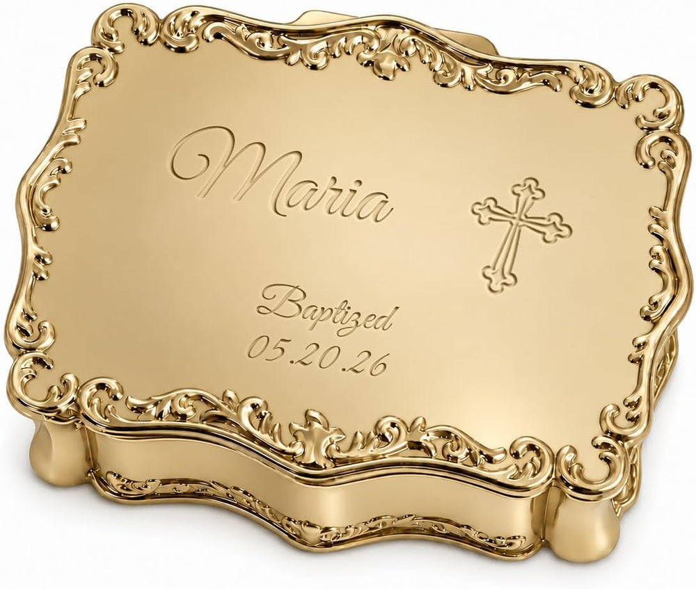 Cherished Moments Personalized Baptism Rectangle Jewelry Box