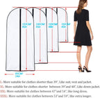 Garment Bags for Hanging Clothes 24'' x 40'' (Set of 6) suit bags for closet storage Covers for Closet with Study Full Zipper for Jacket Storage Clothes and Travel